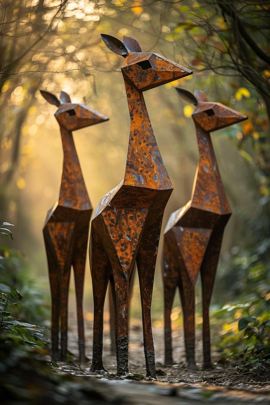 11. Metal Deer Garden Sculptures - photo 3