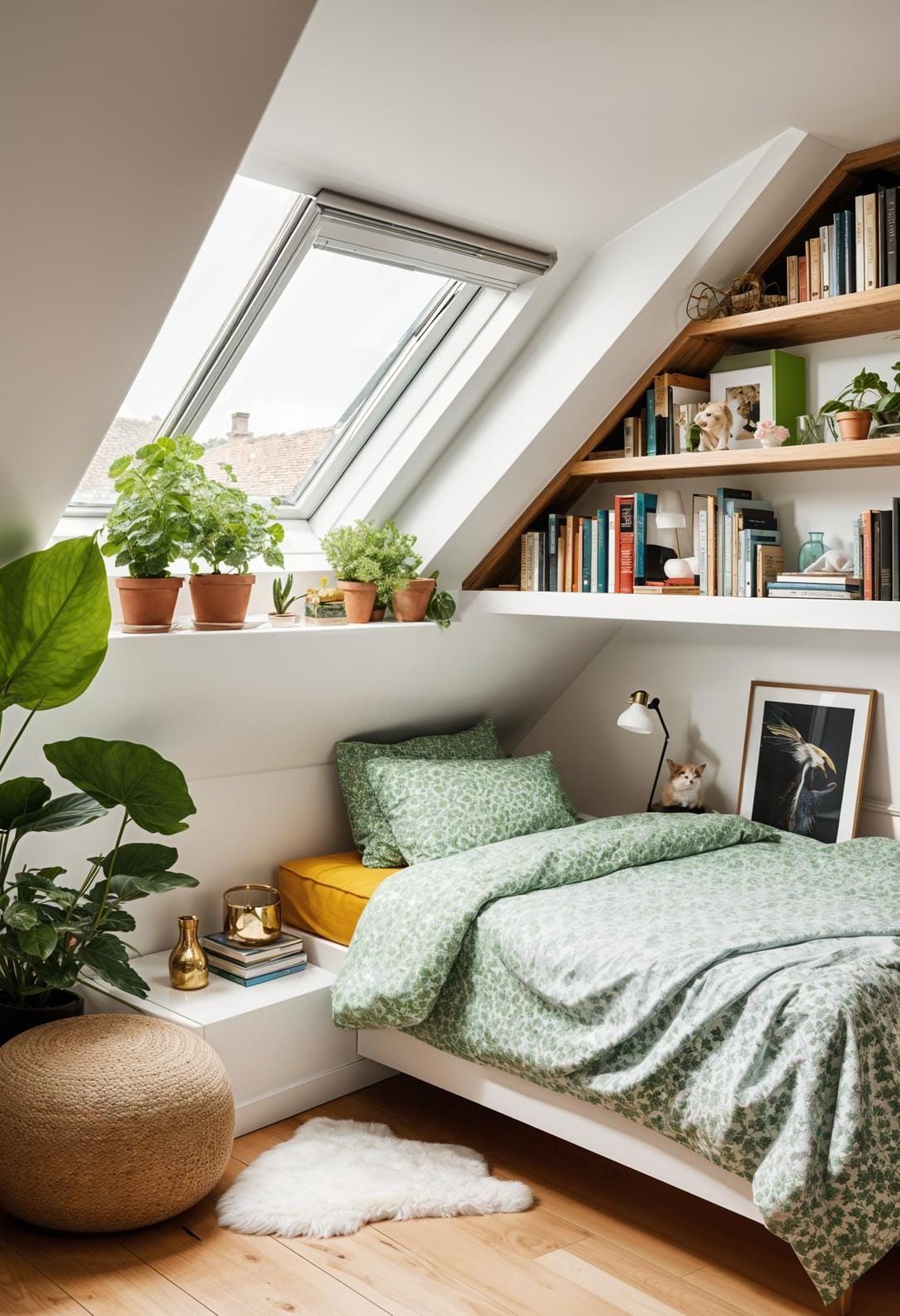 11. Angled Bookcase Along the Sloped Ceiling - photo 3