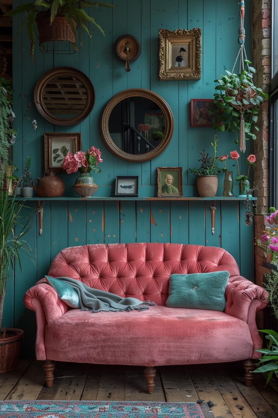 14. Pairing Organic Mirrors with Vintage Finds