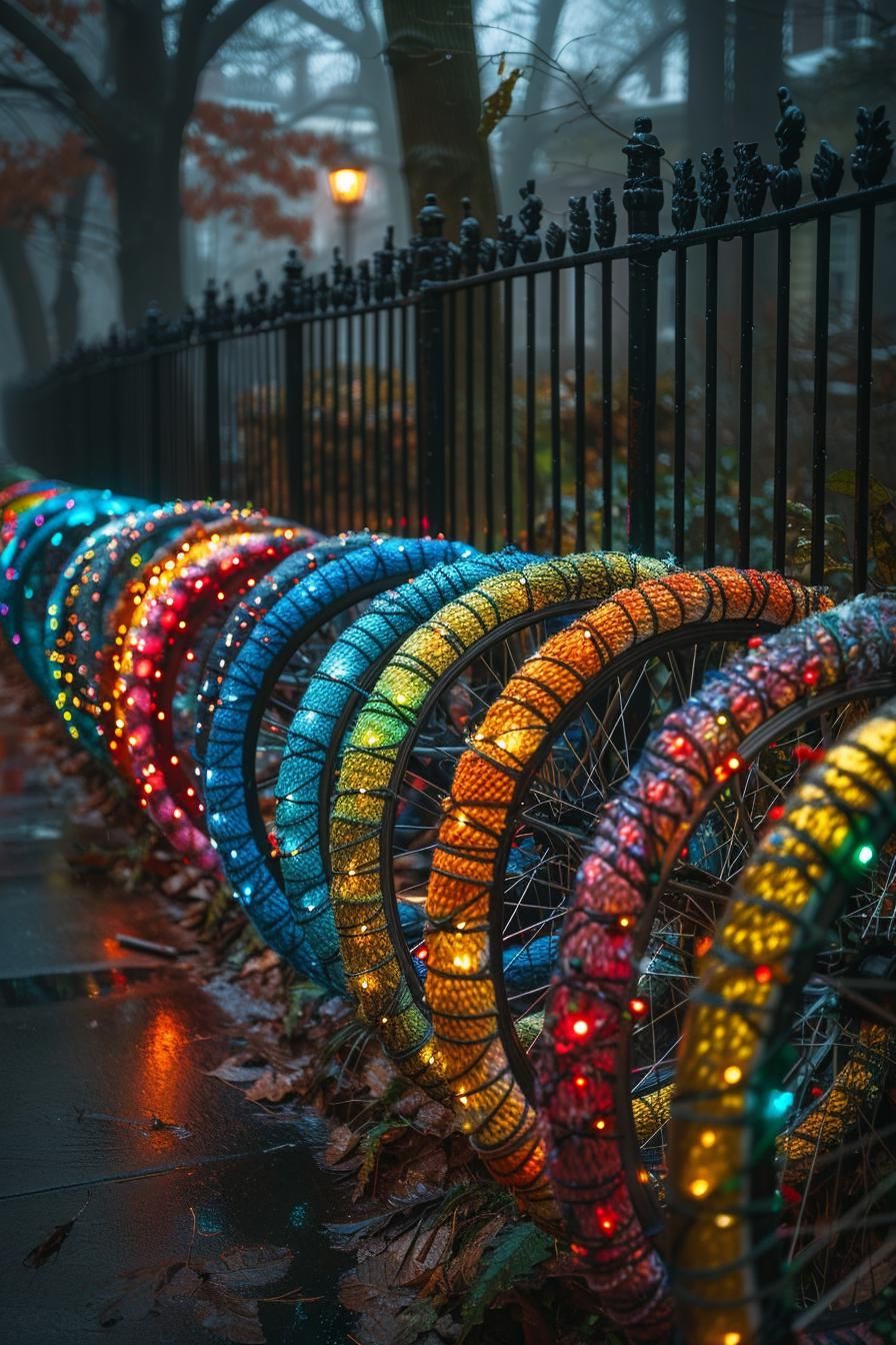8. Bicycle Wheel Garden Decor - photo 3
