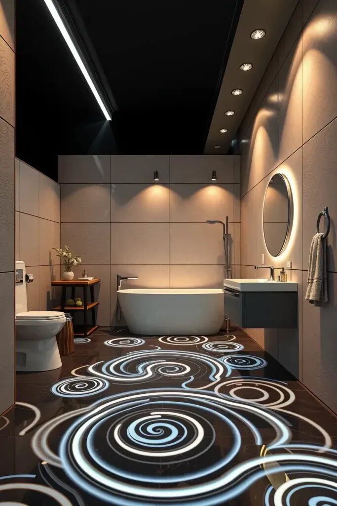 Glow-in-the-Dark Tiles for Bathroom Floors