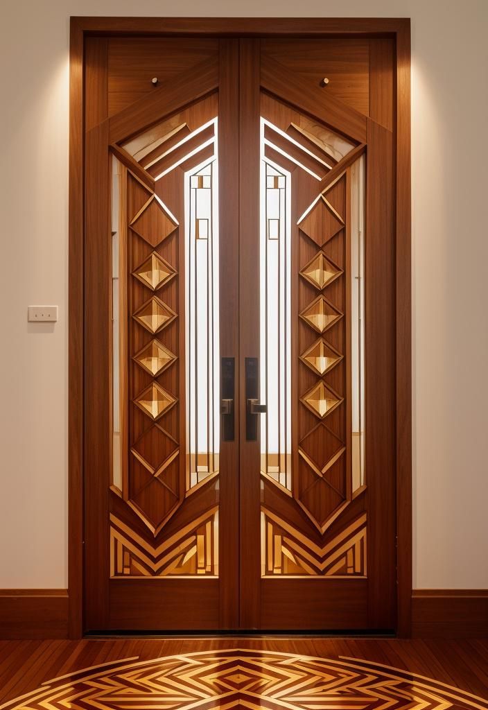 3. Art Deco Door With Geometric Glass - photo 2