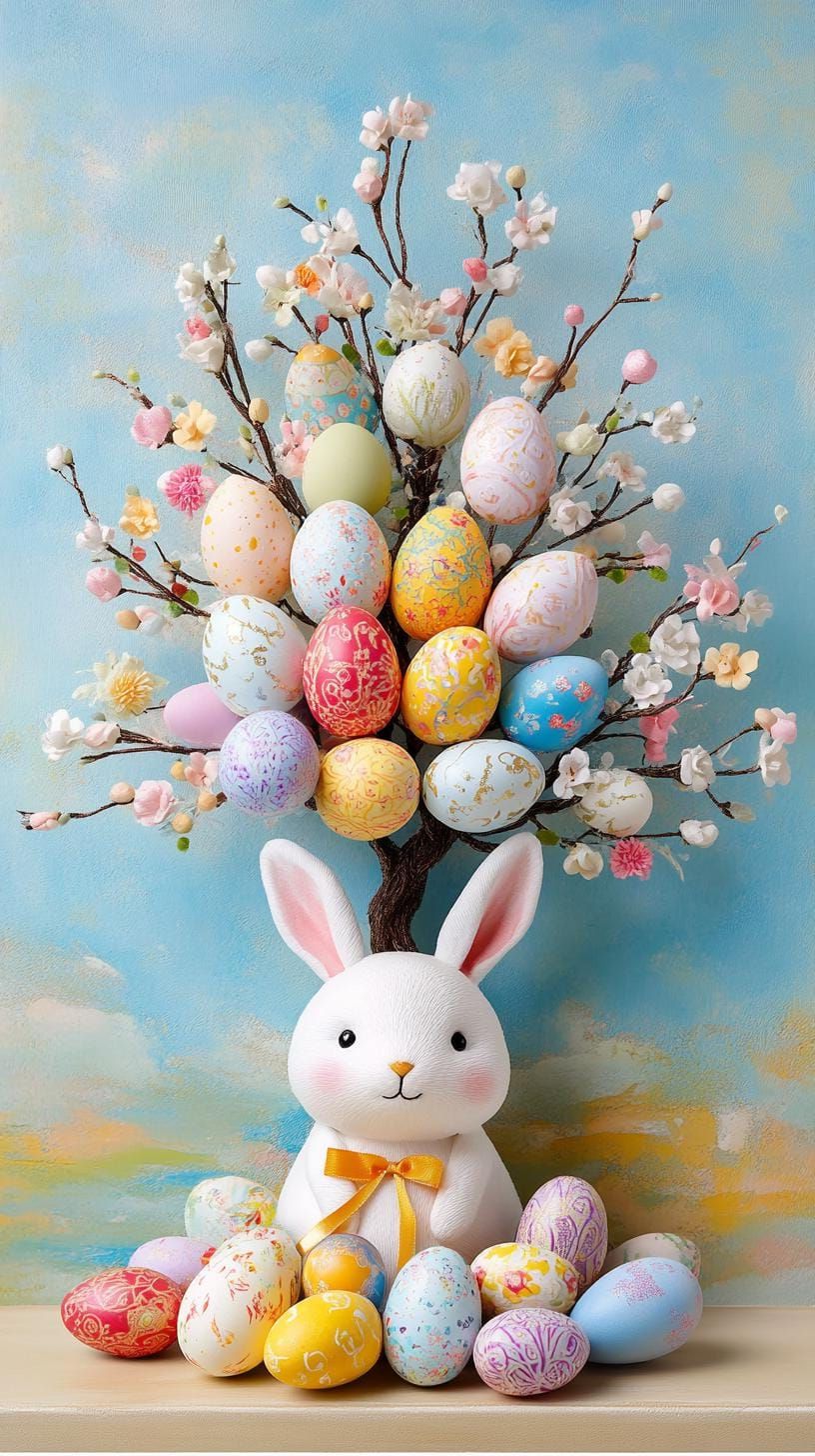 15. Colorful German-Style Easter Egg Tree - photo 2