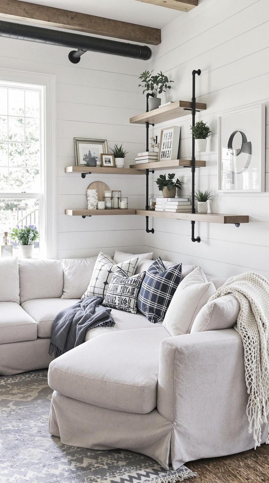 4. Linen Upholstery Against Shiplap Walls - photo 2