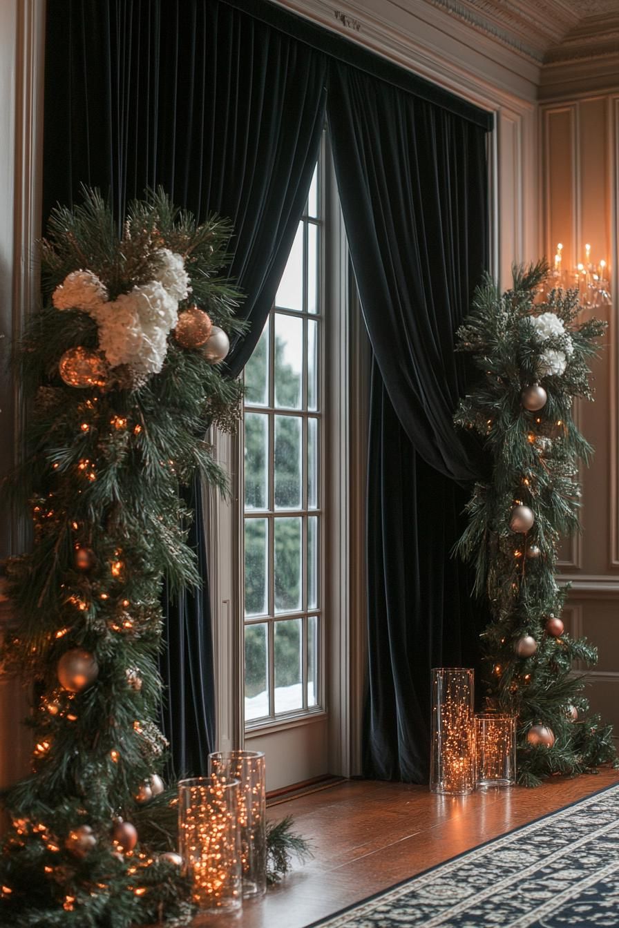 14. Frosted Pine and Velvet Accents