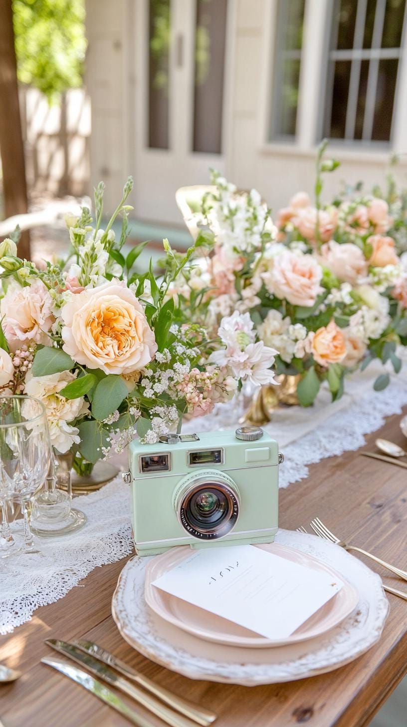 6. Vintage Guest Table With Instant Cameras - photo 2