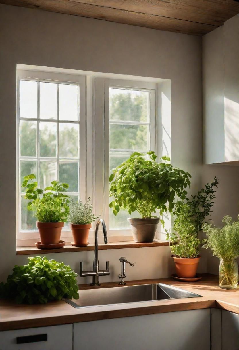 1. Bright Herb Garden Window Idea
