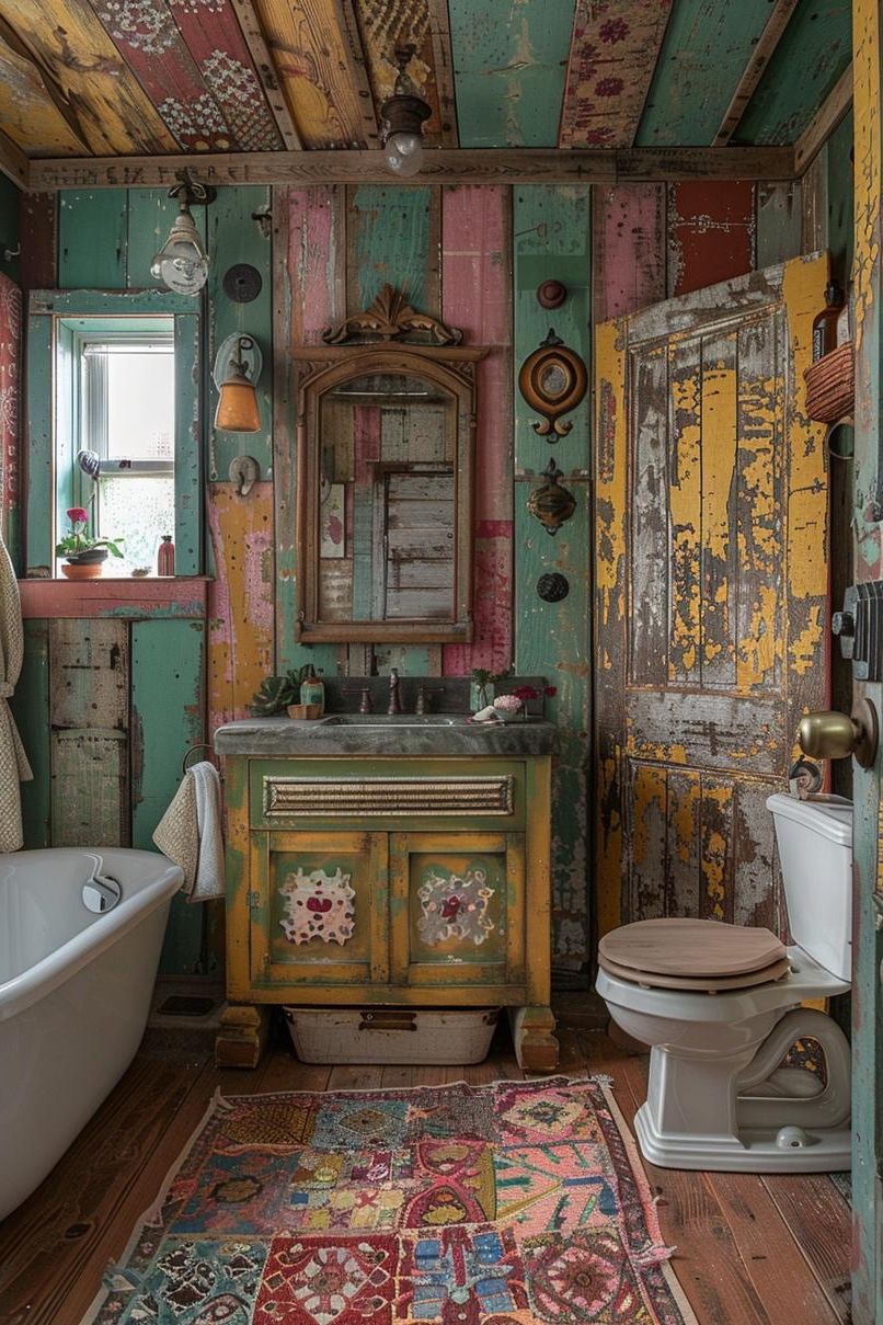 8. Boho Chic Shiplap Bathroom Ideas - photo 2