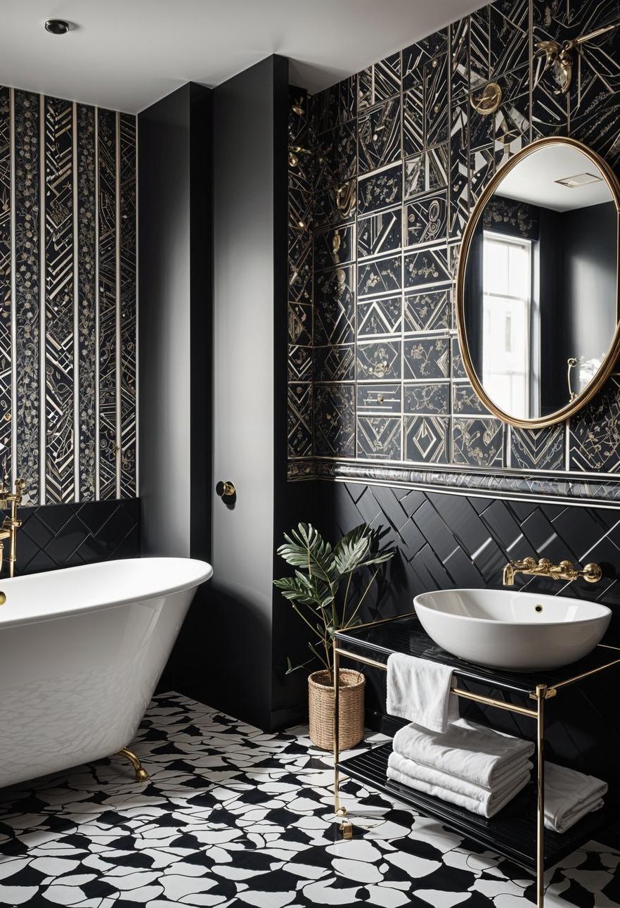13. Bold Wallpaper Patterns for Bathrooms - photo 2