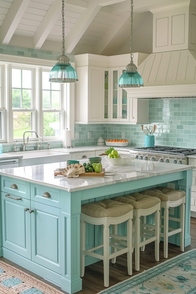 14. Coastal-Inspired Kitchens with Serene Style