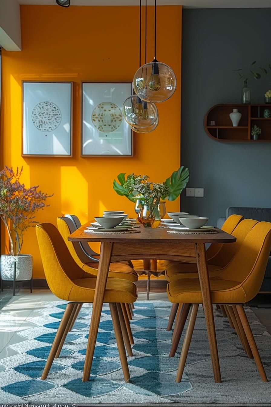 15. Bold Color Palettes for Mid-Century Dining