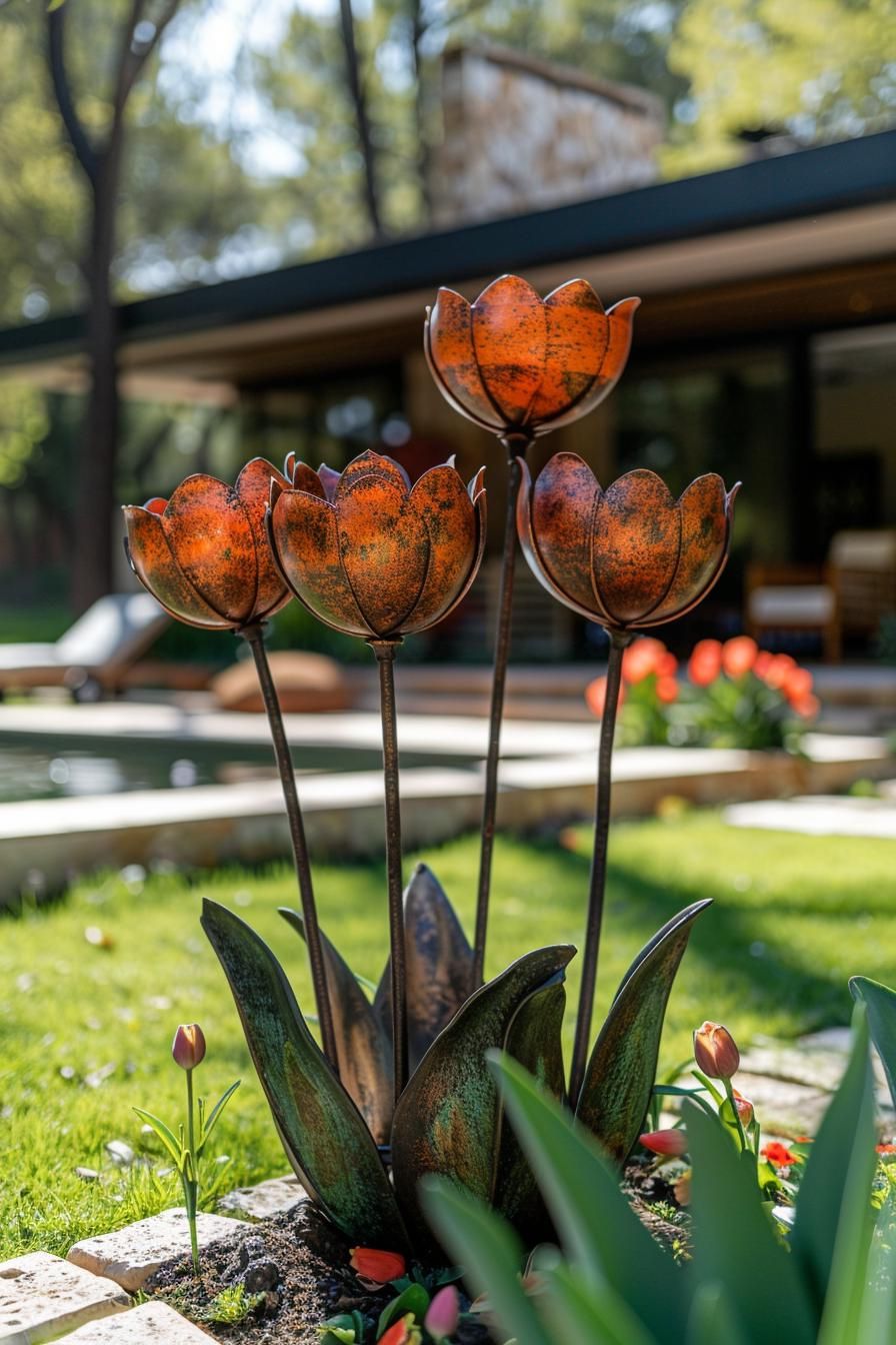 6. Floral Metal Sculpture Ideas - photo 4