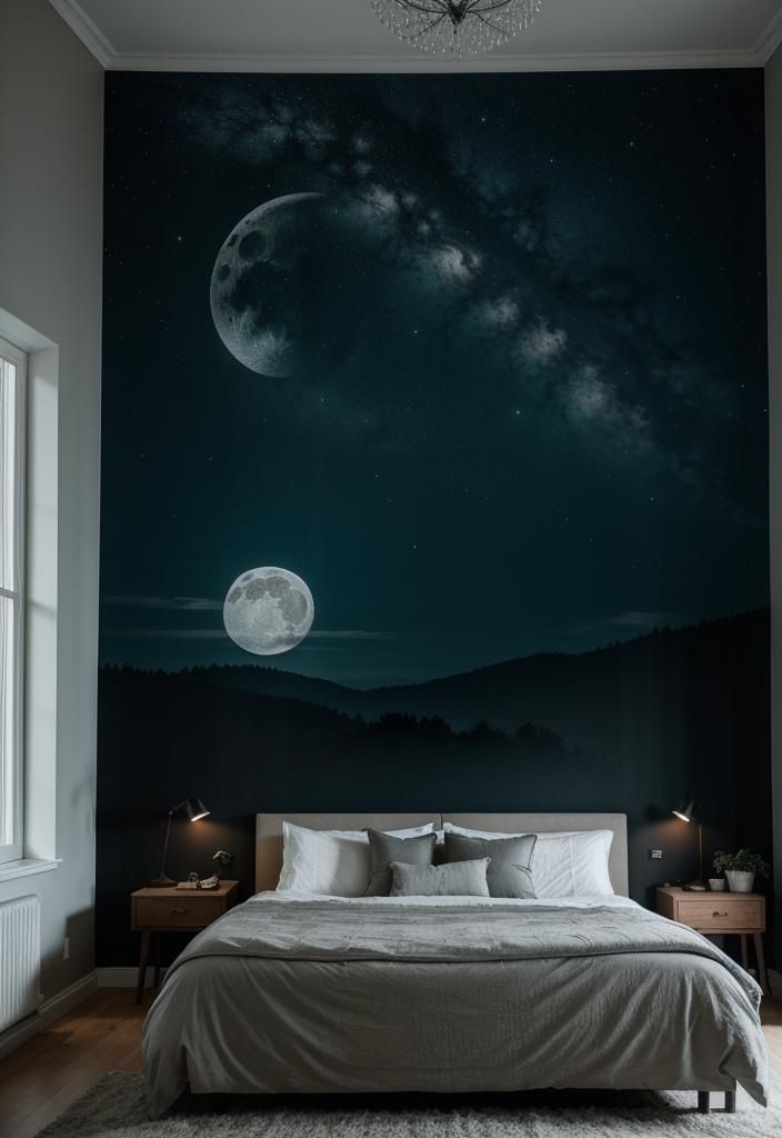 19. Painted Night Sky Mural