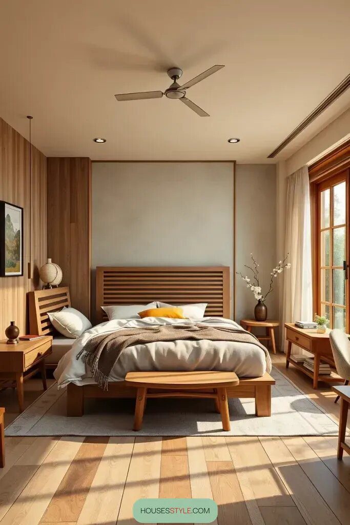 Wood Accents for a Japanese Scandi Feel