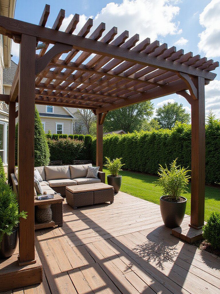 9. Add a Pergola for Shade and Structure