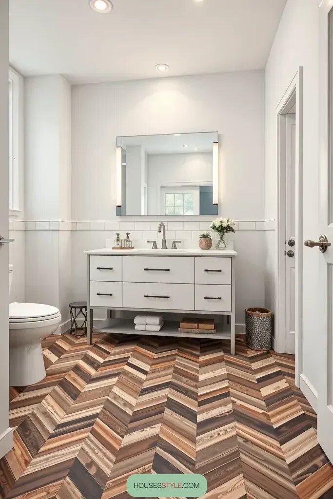 Chevron Patterns in Wood Tile Flooring - photo 2