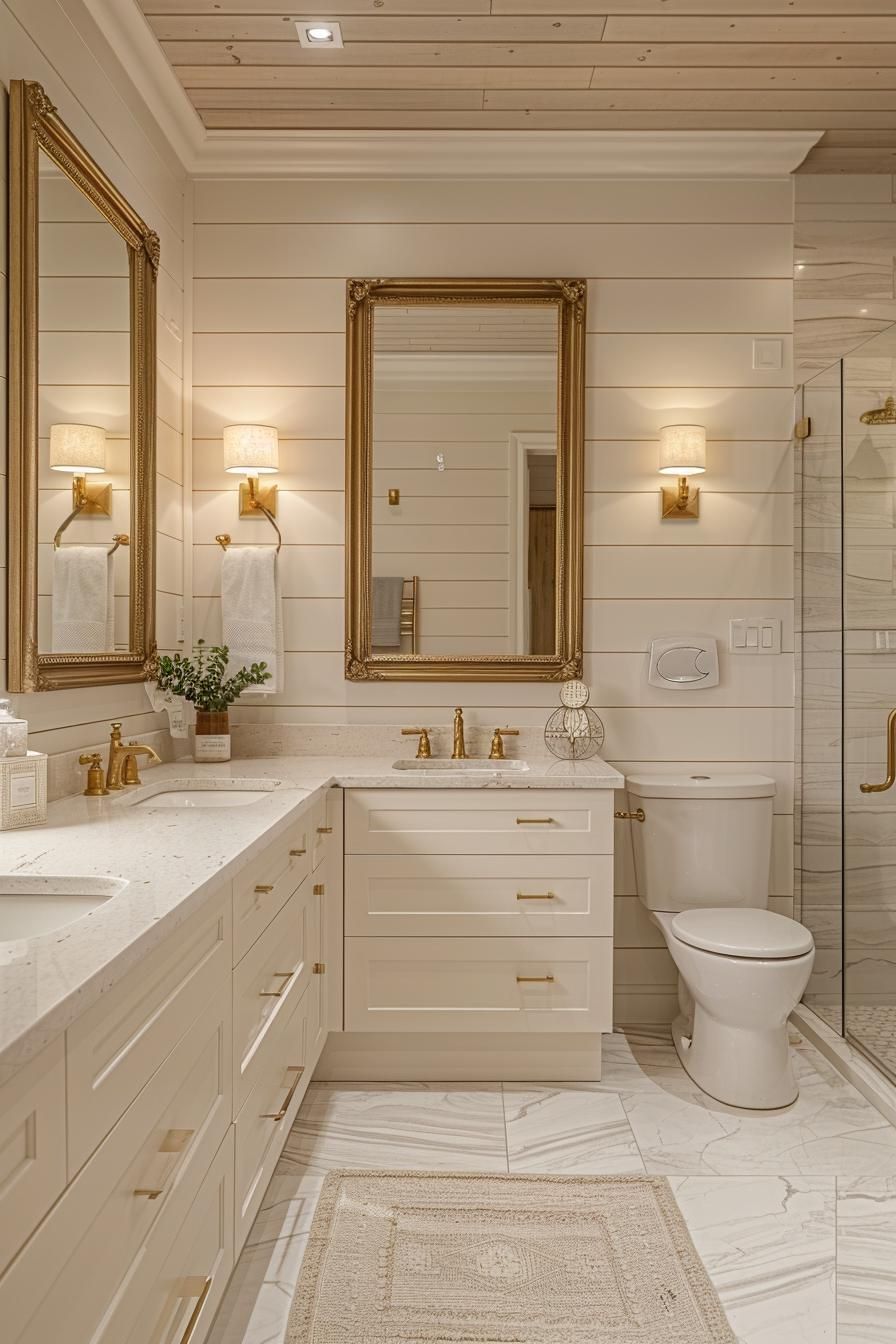 11. Gold Accent Bathroom with Shiplap - photo 2
