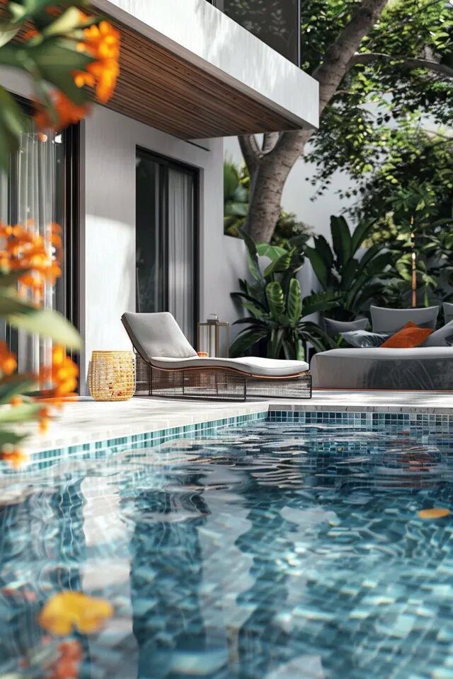 Chic Backyard Oasis: Modern Small Pool Ideas