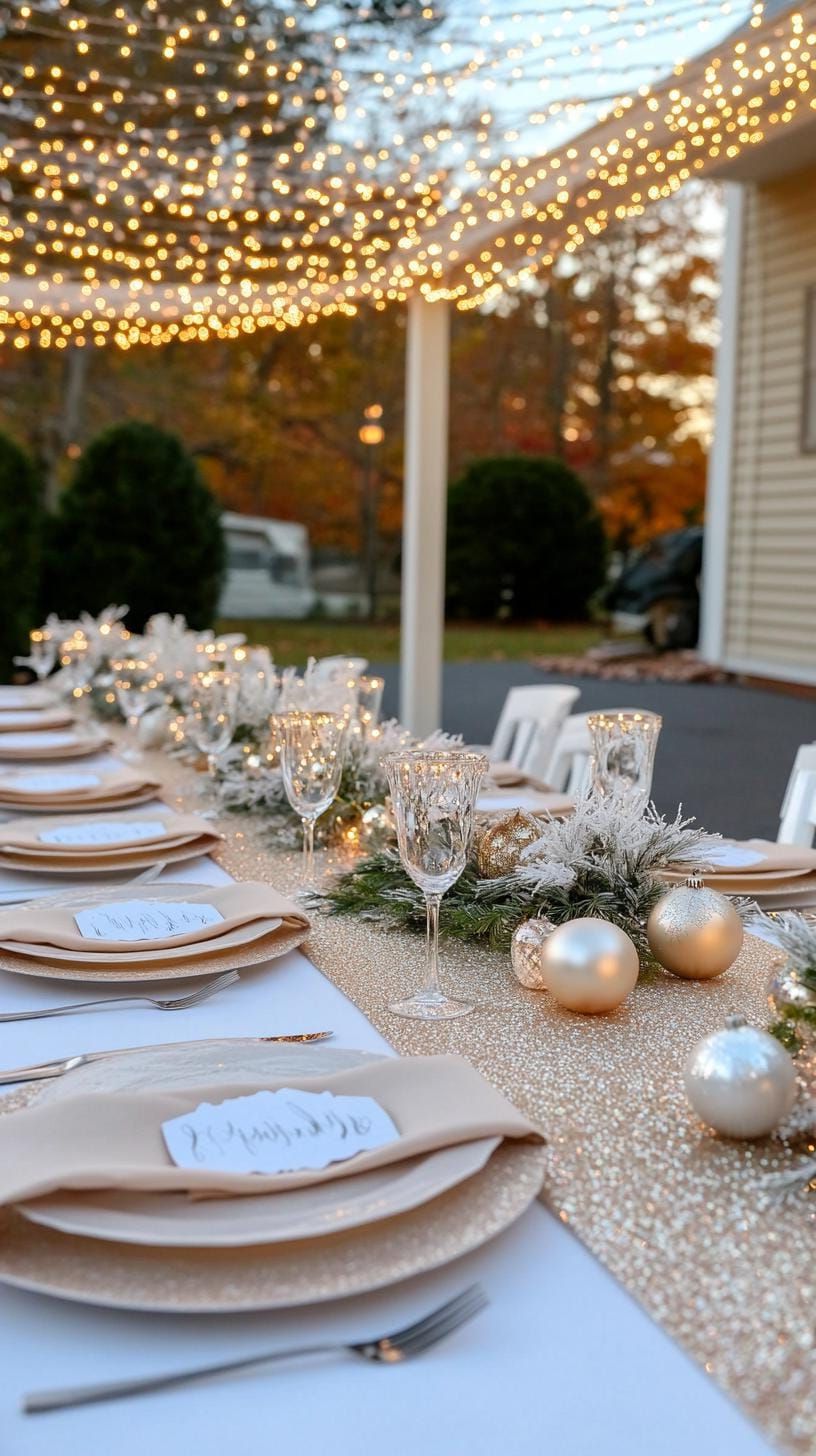 12. Winter Wonderland Table with Twinkling Fairy Lights - photo 3
