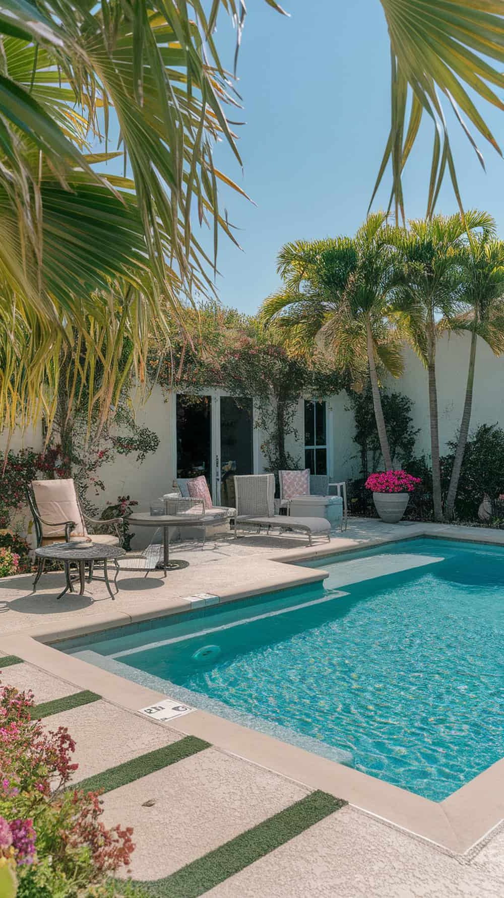 L-Shaped Pool Wrapped Around a Patio