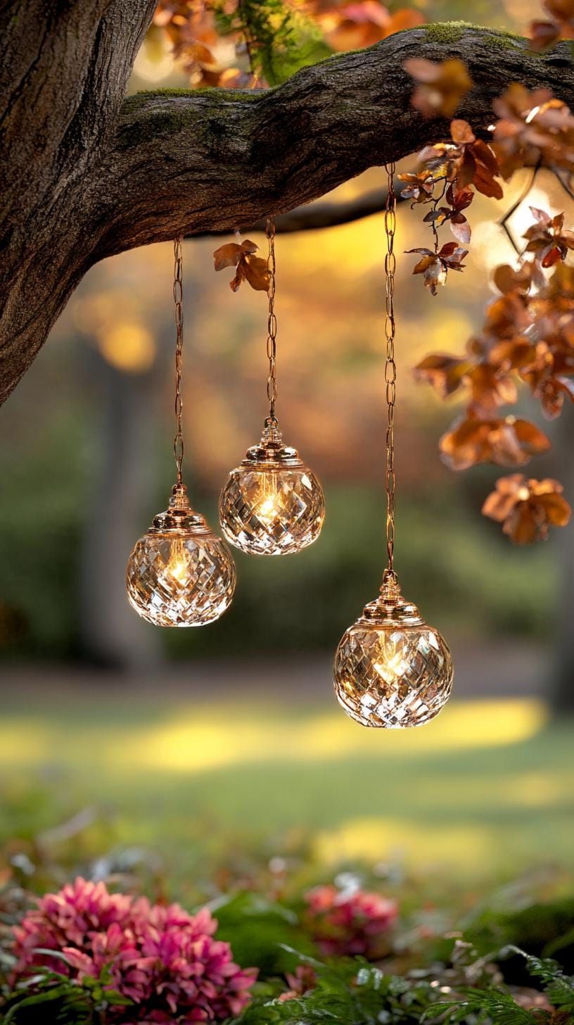 17. Crystal Chandeliers Hanging from Garden Trees - photo 2