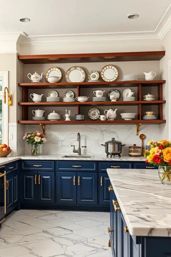 Open Shelving Styled with Vintage China