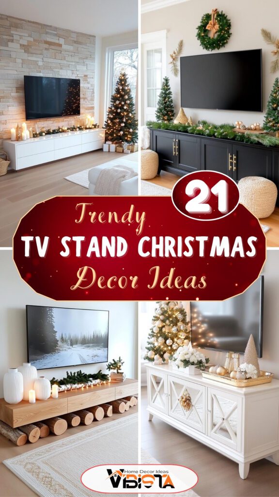 21 Trendy TV Stand Christmas Decor Ideas To Inspire You