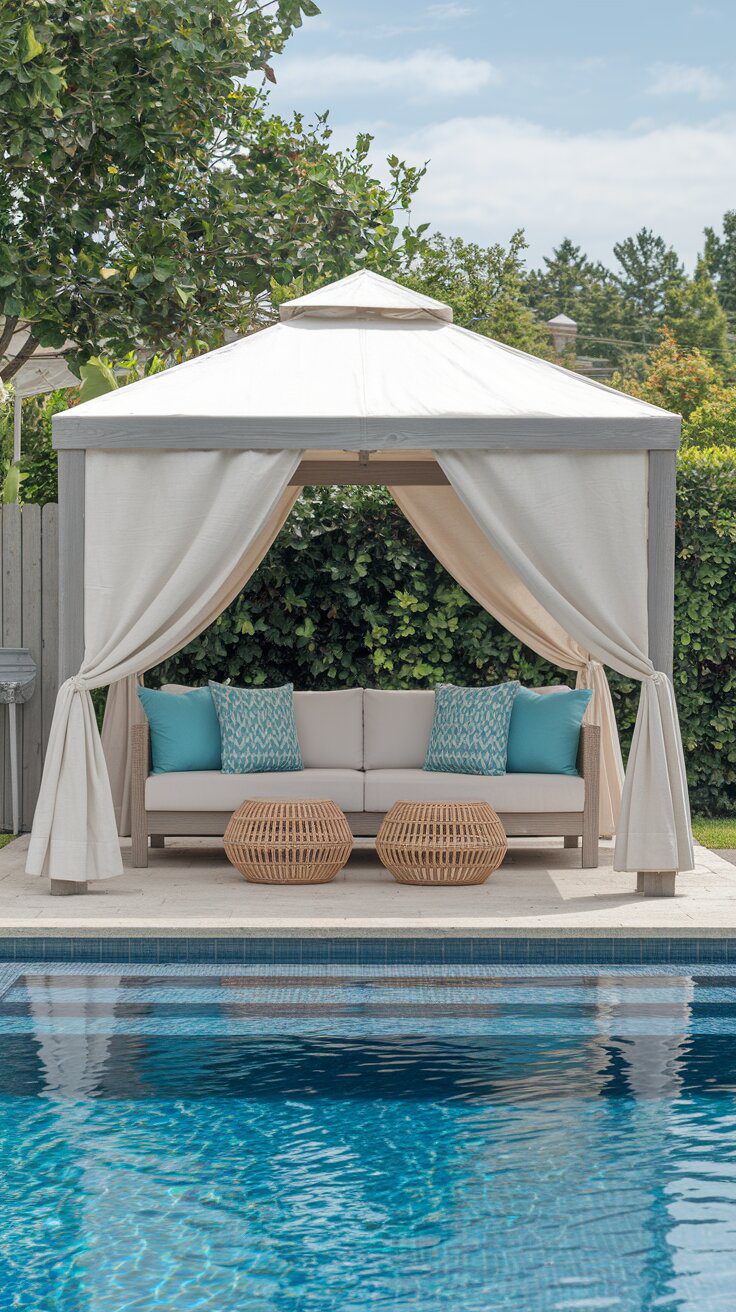 Backyard Pools with Cabanas and Shade Structures