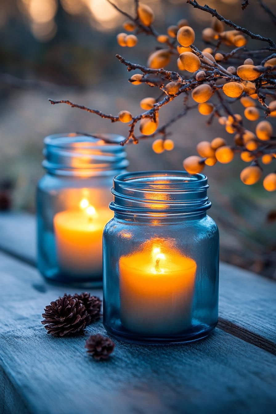 12. Blue Jar Candle Holder Ideas - photo 2