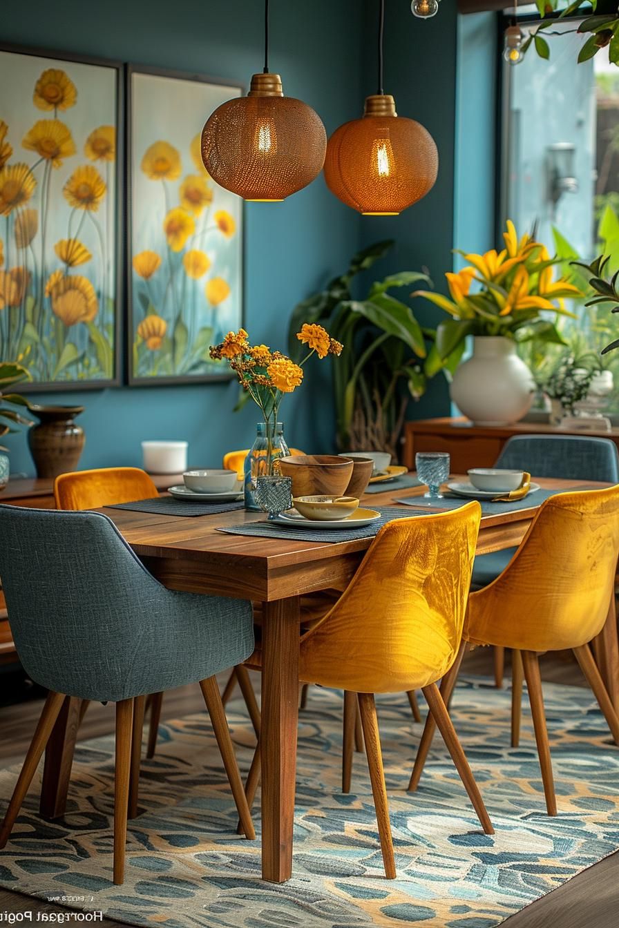 15. Bold Color Palettes for Mid-Century Dining - photo 3