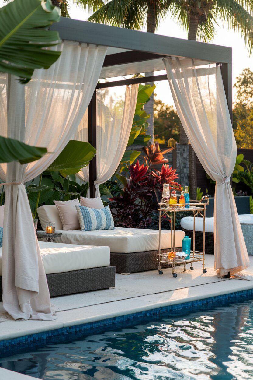 11. Relaxing Poolside Cabana Retreat