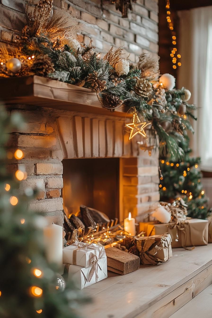 8. Dried Florals for Holiday Fireplace Decor - photo 2