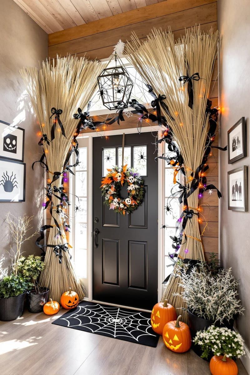 6. Upside-Down Broomstick Entryway Arch