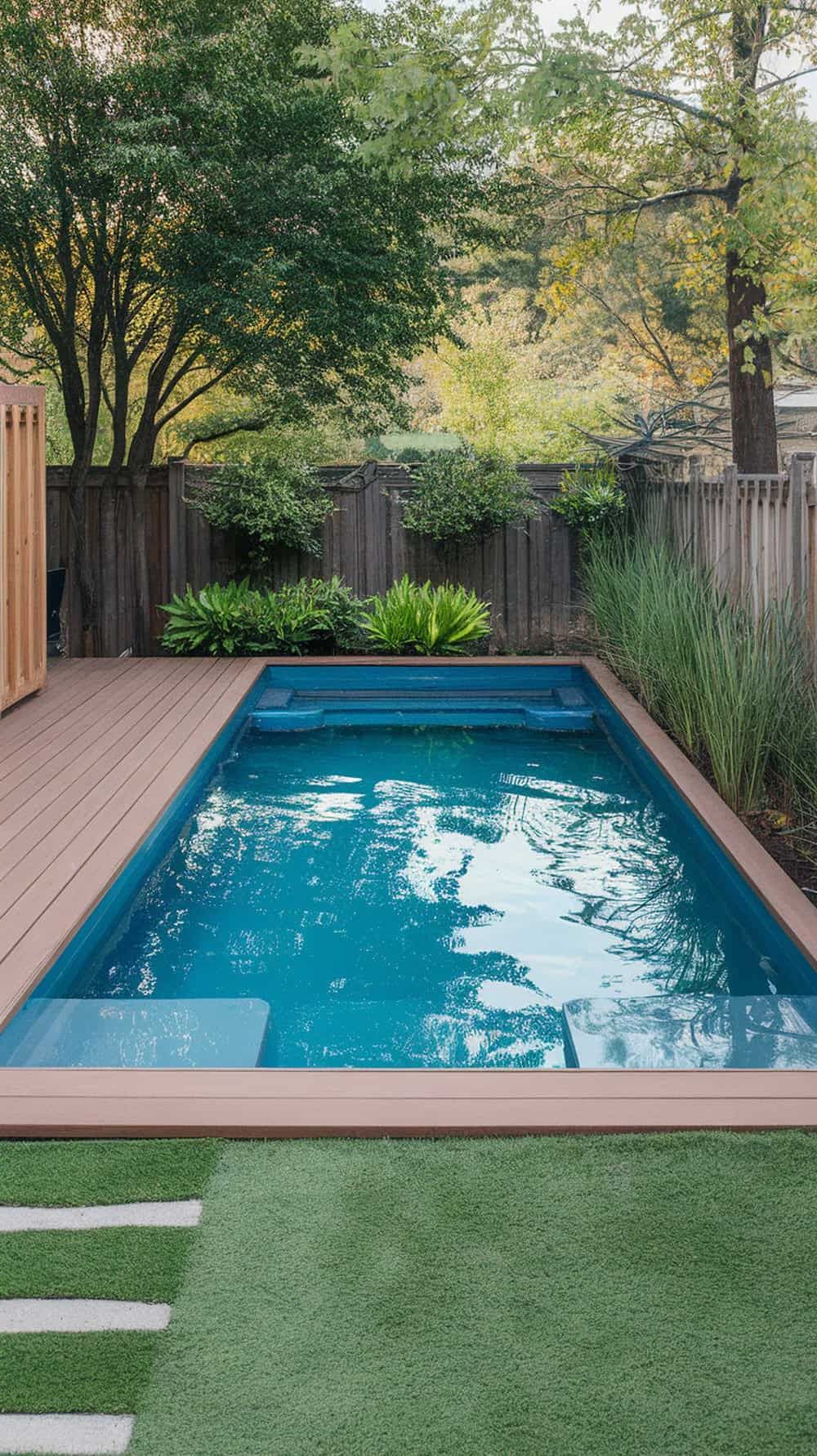 Stock Tank Pool Paired With Wood Decking