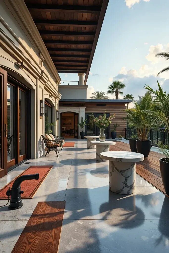 The Rare Appeal of Concrete, Marble, and Exotic Wood