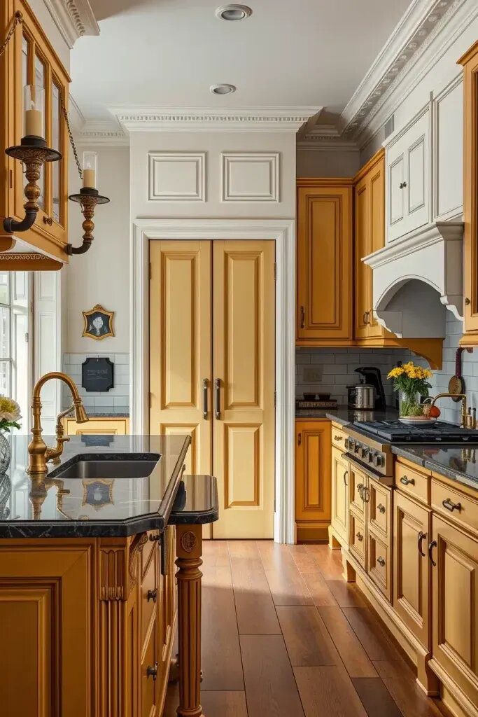 Mustard Yellow Cabinets for Warmth and Sophistication
