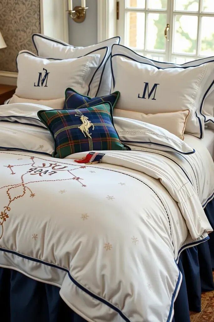 Heritage Bedding: Monograms, Crests, and Embroidery