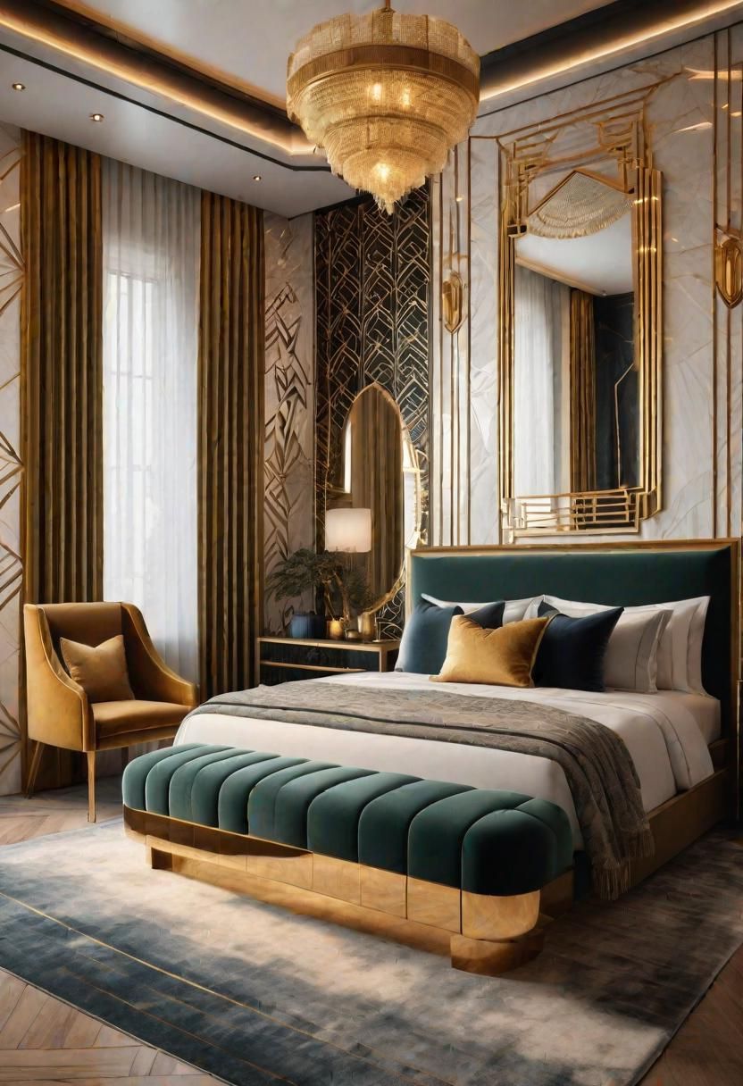 7. Glamorous Art Deco Bedroom Style