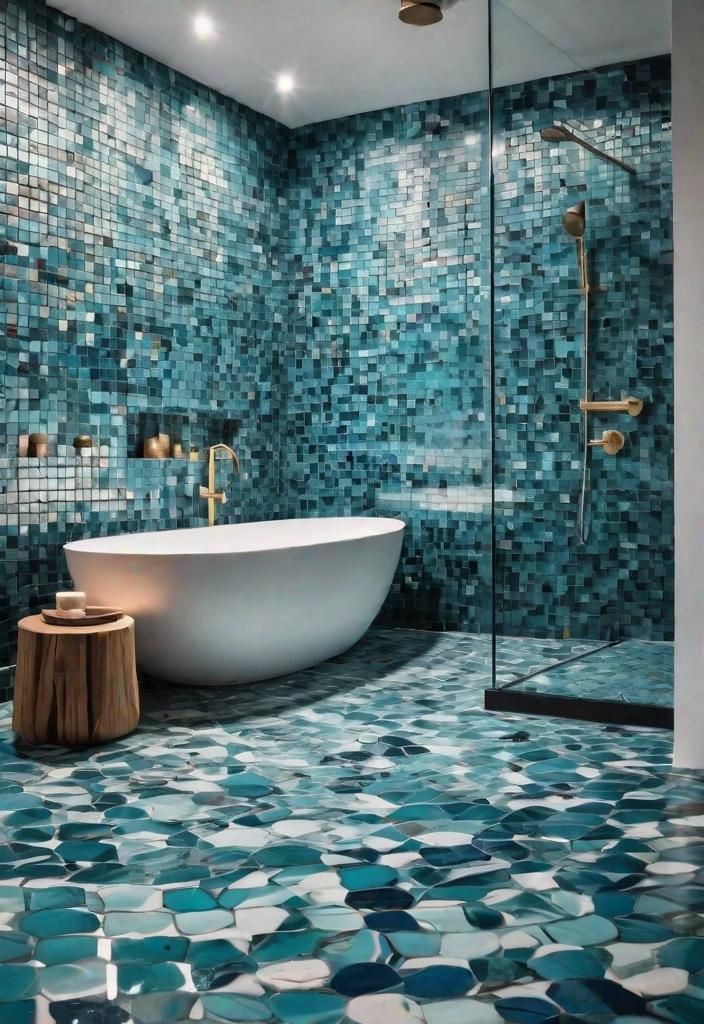 38. Mosaic Tile Ideas for Coastal Style