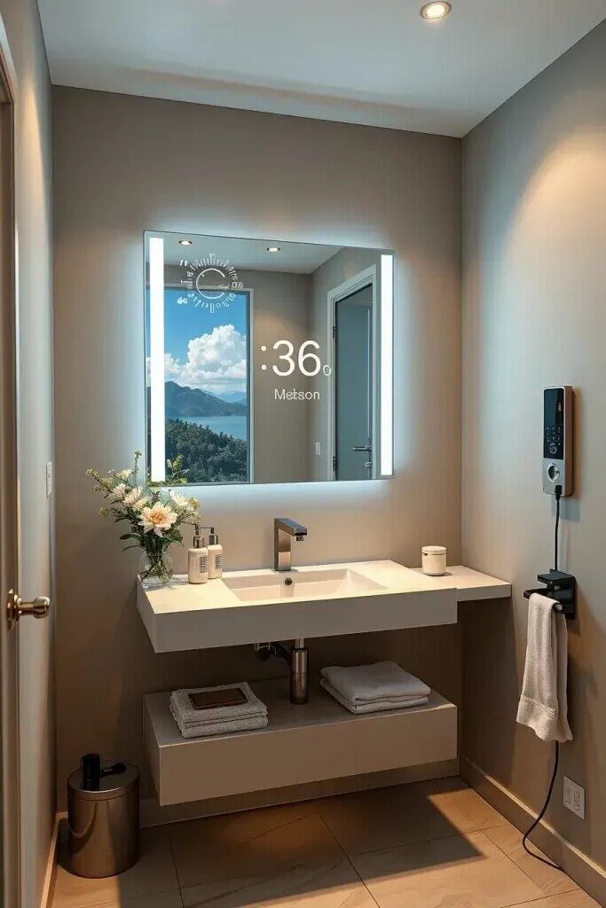 Smart Mirrors With Built-In Screens and Lighting