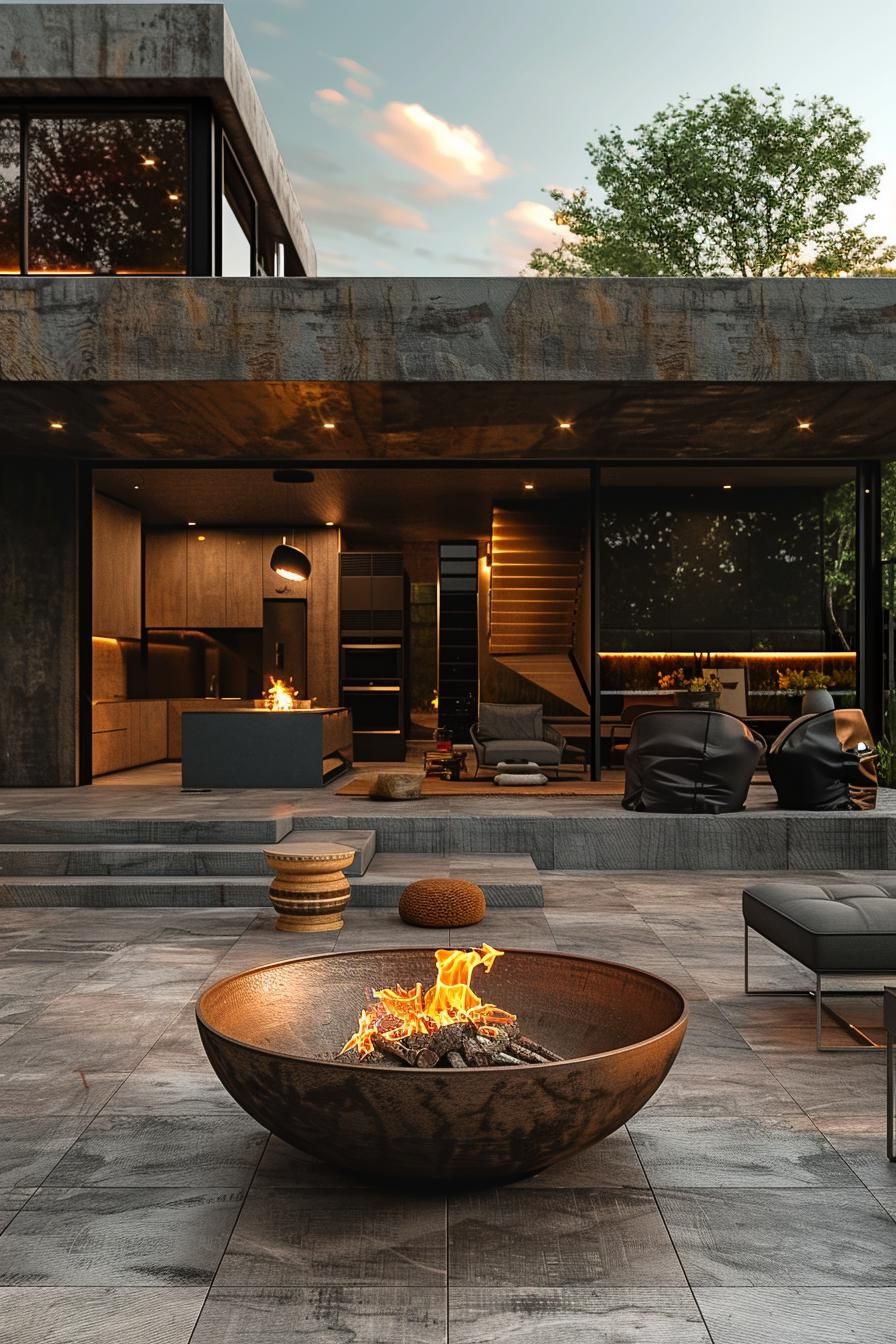 5. Sleek Modern Industrial Patio