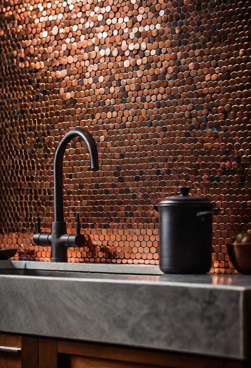 11. Copper Penny Tile Backsplash - photo 2