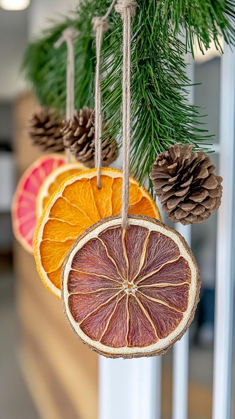 5. Dried citrus and pinecones on twine - photo 3