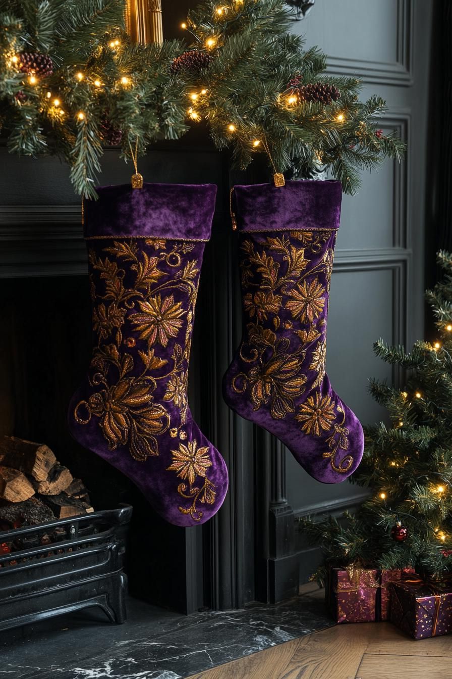 2. Luxury Velvet and Gold Stockings