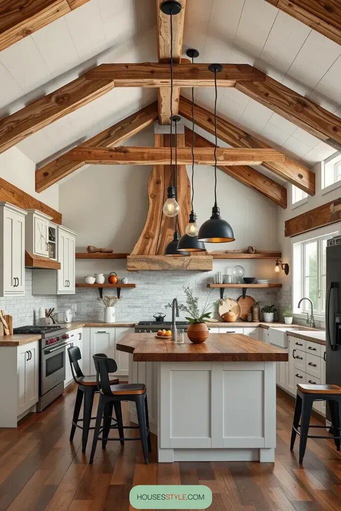 How Modern Lighting Warms Up Rustic Kitchens - photo 2