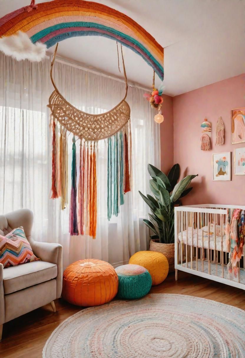 4. Free-Spirited Boho Rainbow Nursery