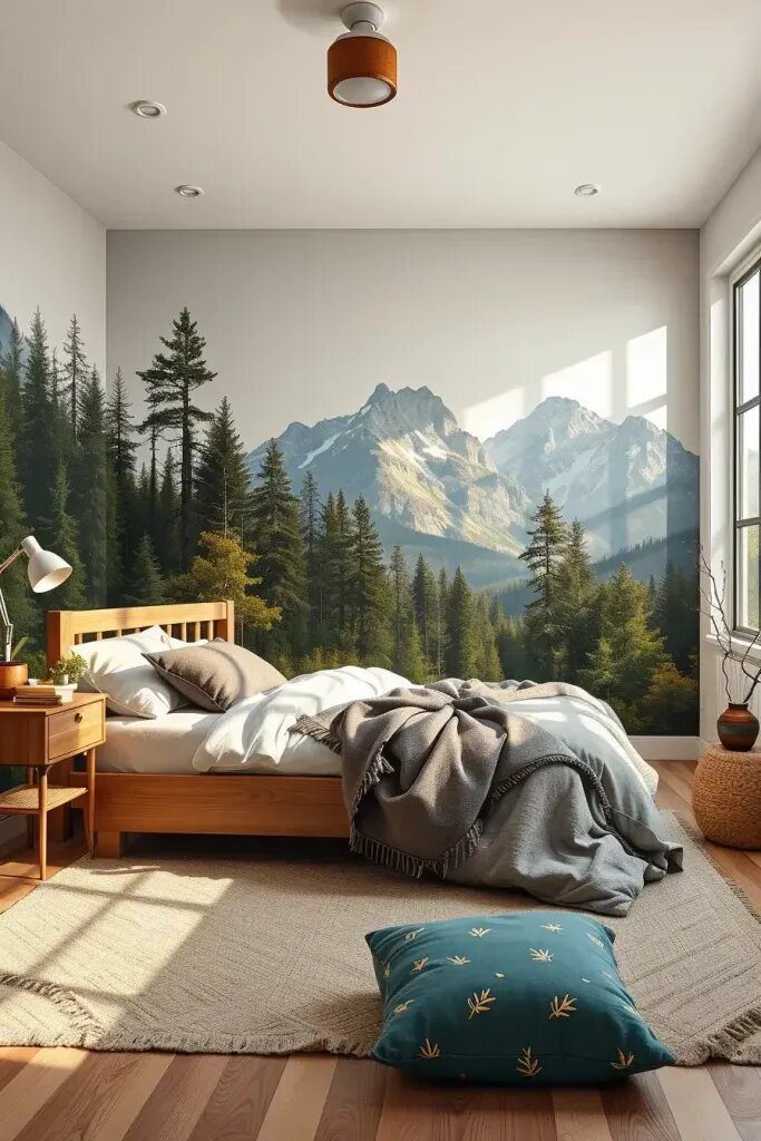 Nature-Themed Murals for a Calm Space
