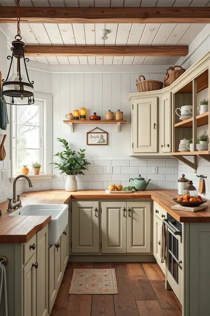 Beadboard Wood Cabinets for Cottage Style