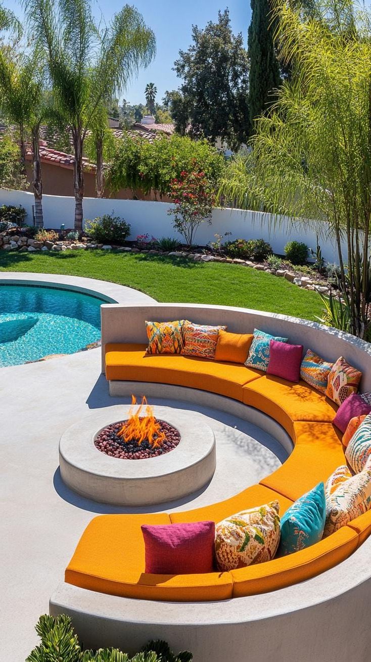 14. Curved Seating Patio Built Around a Fire - photo 4