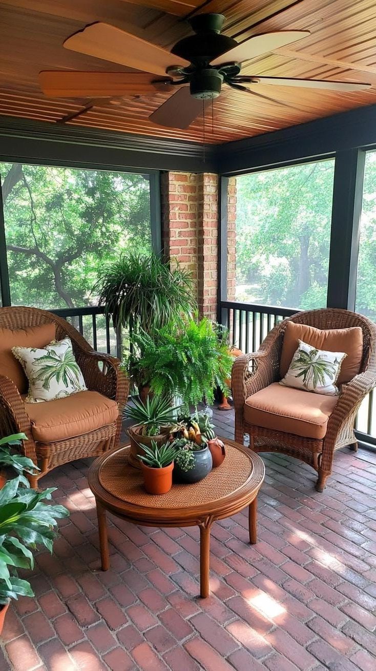 26. Brick Floors and Recliners Under a Ceiling Fan - photo 2